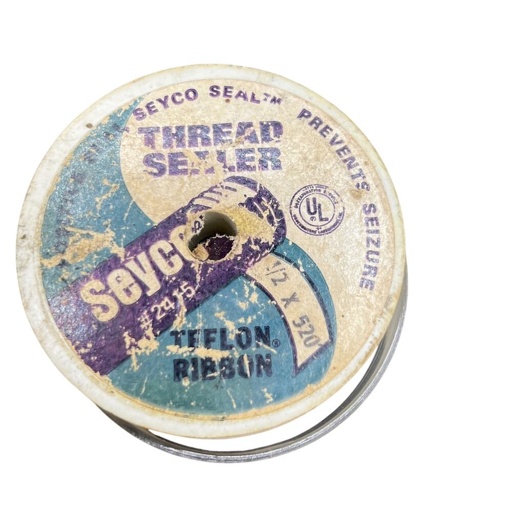 🧰Seyco Seal Vintage Thread Sealer Teflon Ribbon 1/2"x520" UL Spool Plumbing DIY